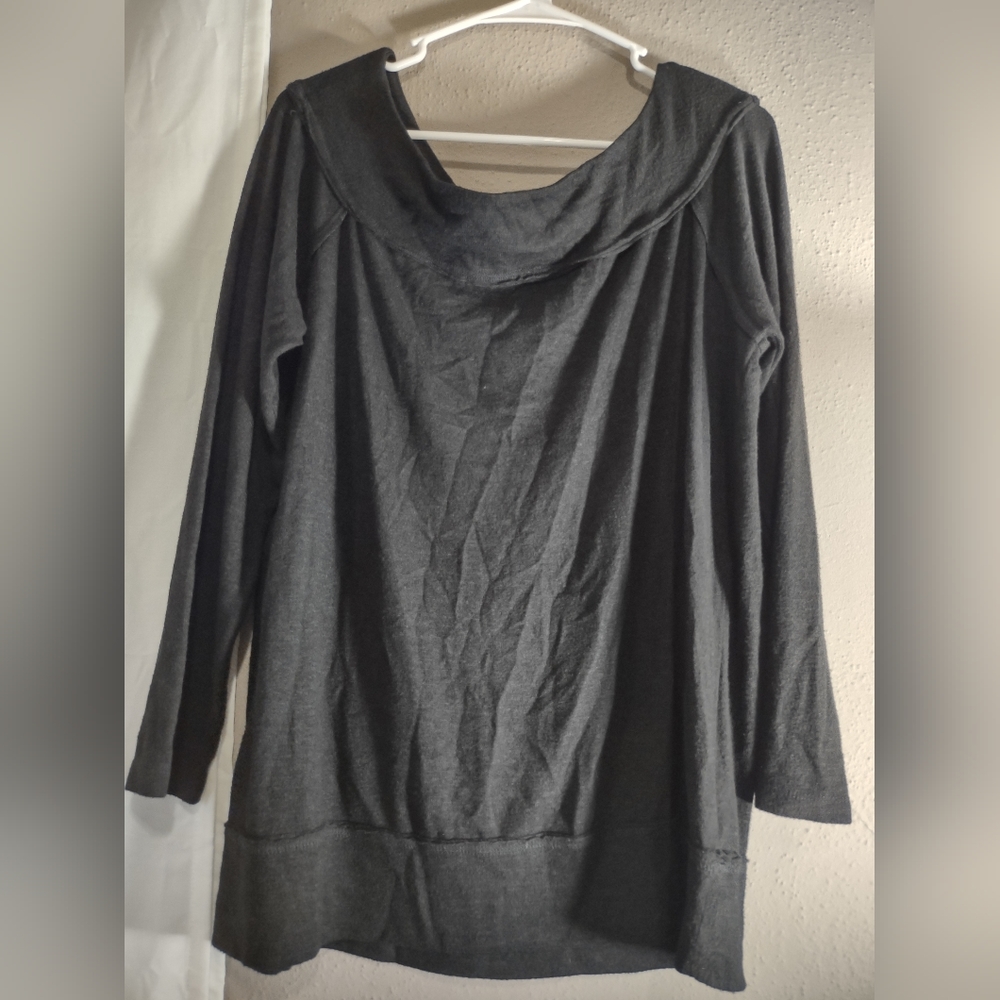 GIBSON Women's Black Long Sleeve Sweatshirt Top Size Large